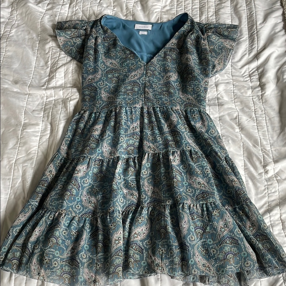 Aritzia Little Moon Blue Patterned Dress